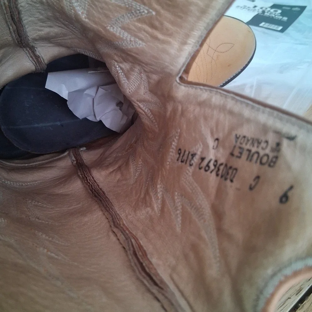 Boulet Canada Mens size‎ 9 Western Leather Cowboy Country Farm Barn Rodeo Boots
